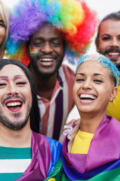 Multiracial,Gay,People,Having,Fun,At,Pride,Parade,-,Concept